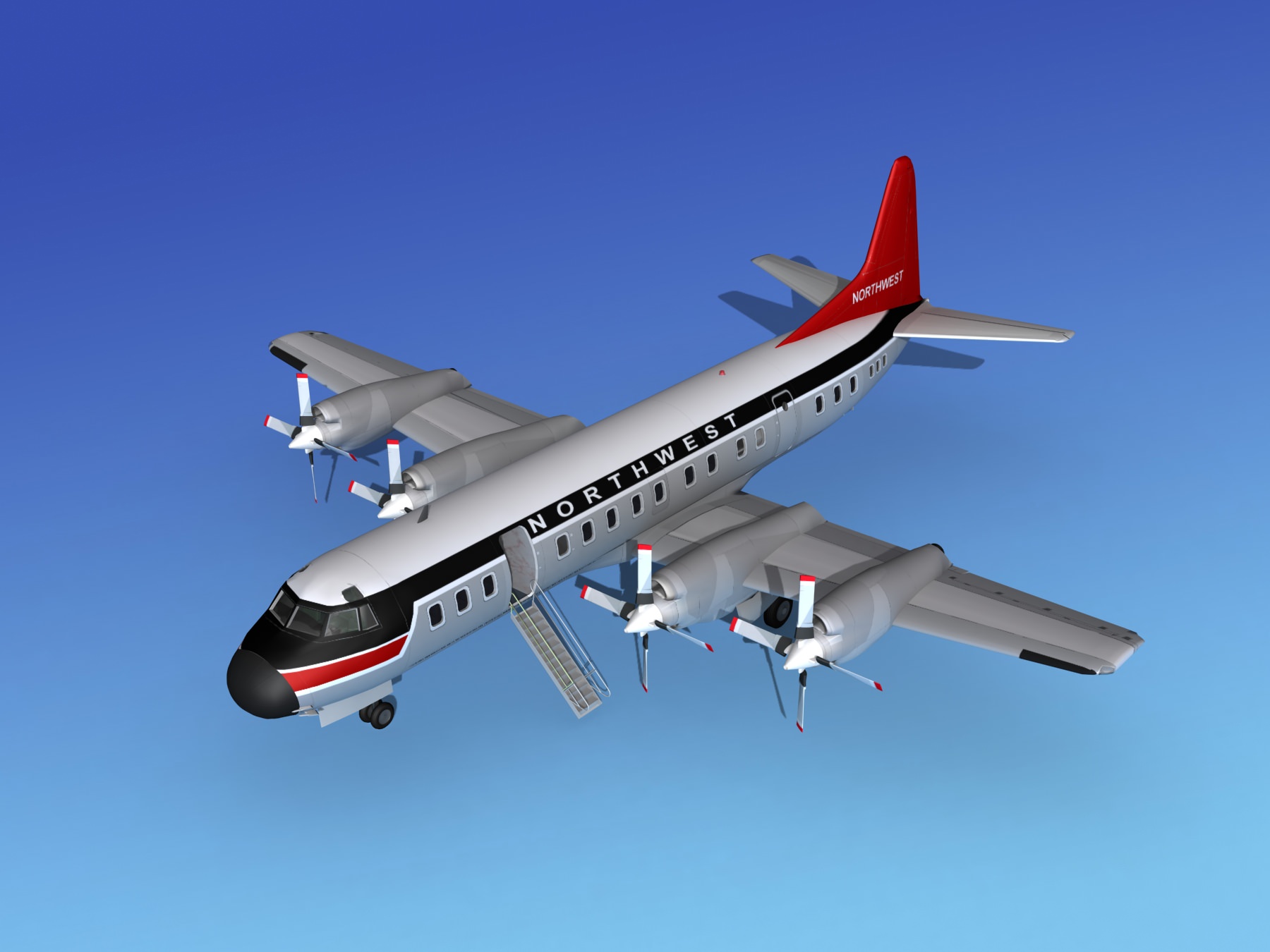 Lockheed L-188 Electra HP Northwest Airlines 3D model_15