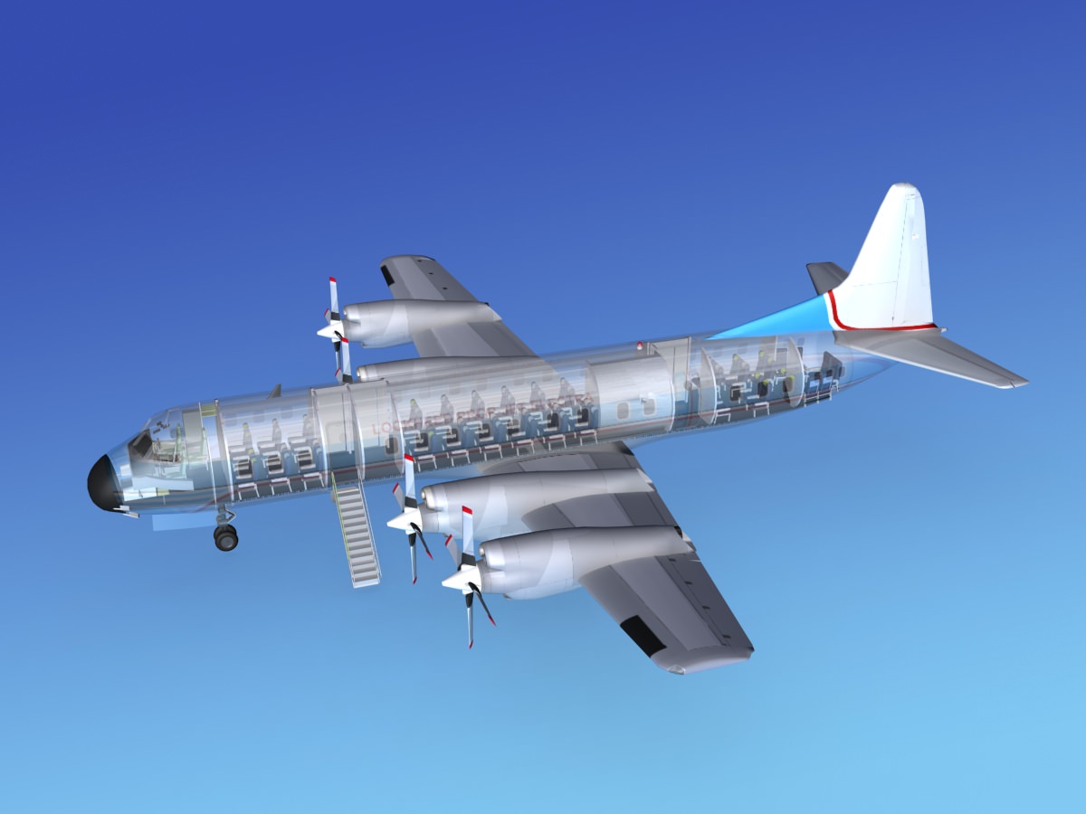 Lockheed L-188 Electra HP Northwest Airlines 3D model_13