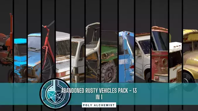 Abandoned Rusty Vehicles Pack 13 In 1