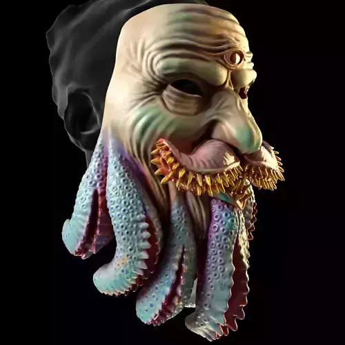 Santa Claus mask cosmic horror 