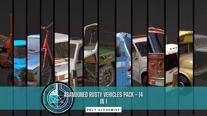 Abandoned Rusty Vehicles Pack 14 In 1