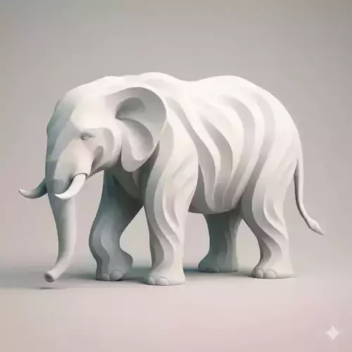 Ivory Flow  Contemporary Elephant Sculpture