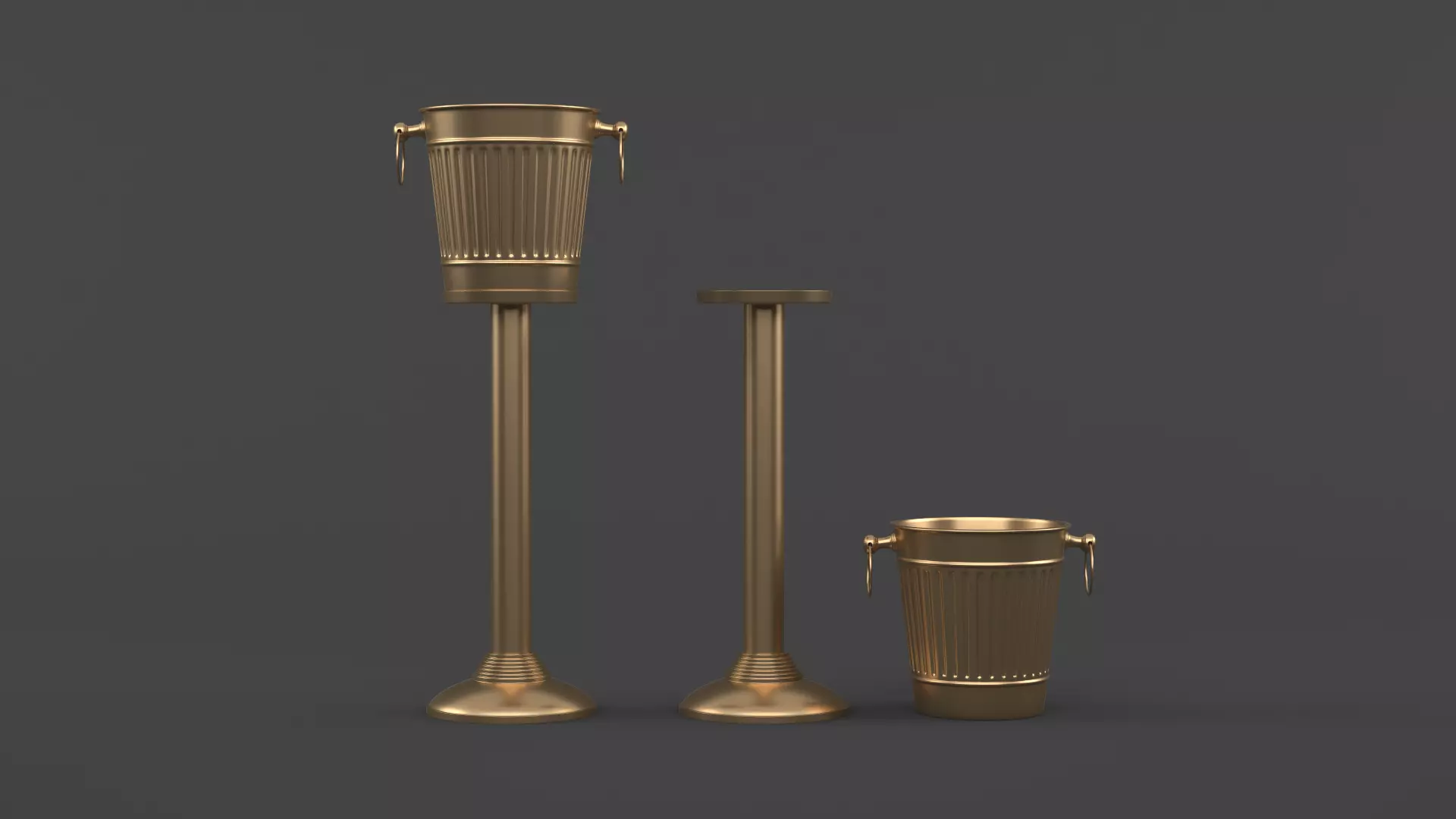 Stainless Steel Standing Ice Bucket Free 3D model