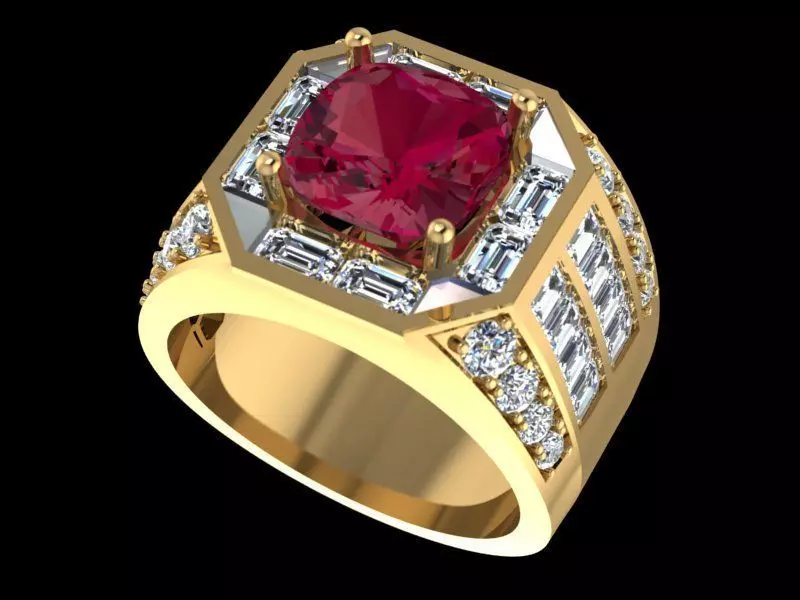 Diamond man ring 3D print model