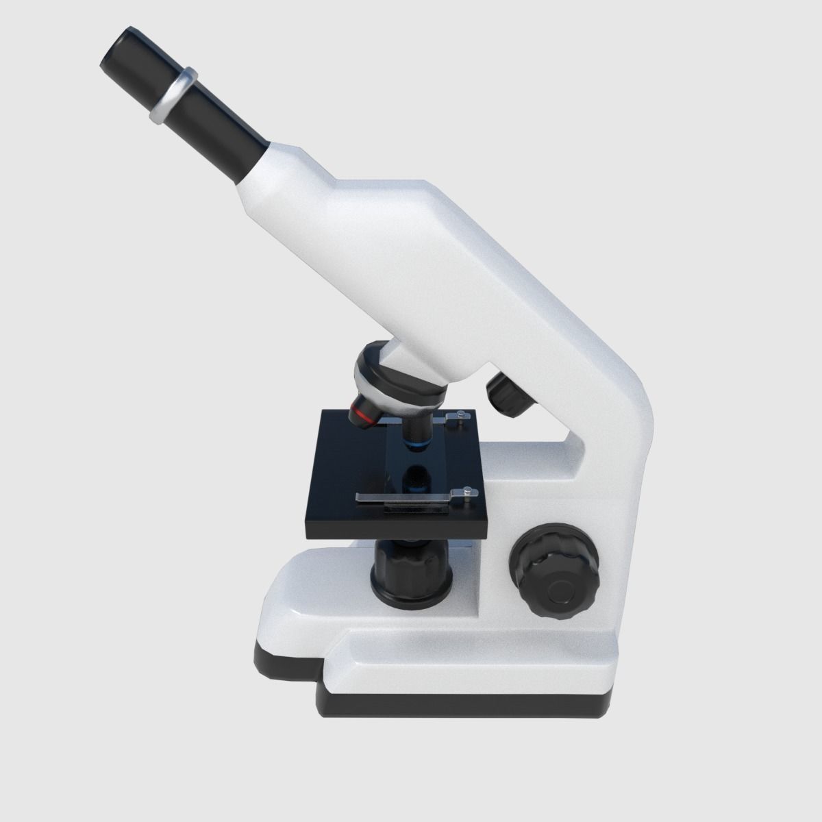 Microscope - Low and High Poly Low-poly 3D model_3