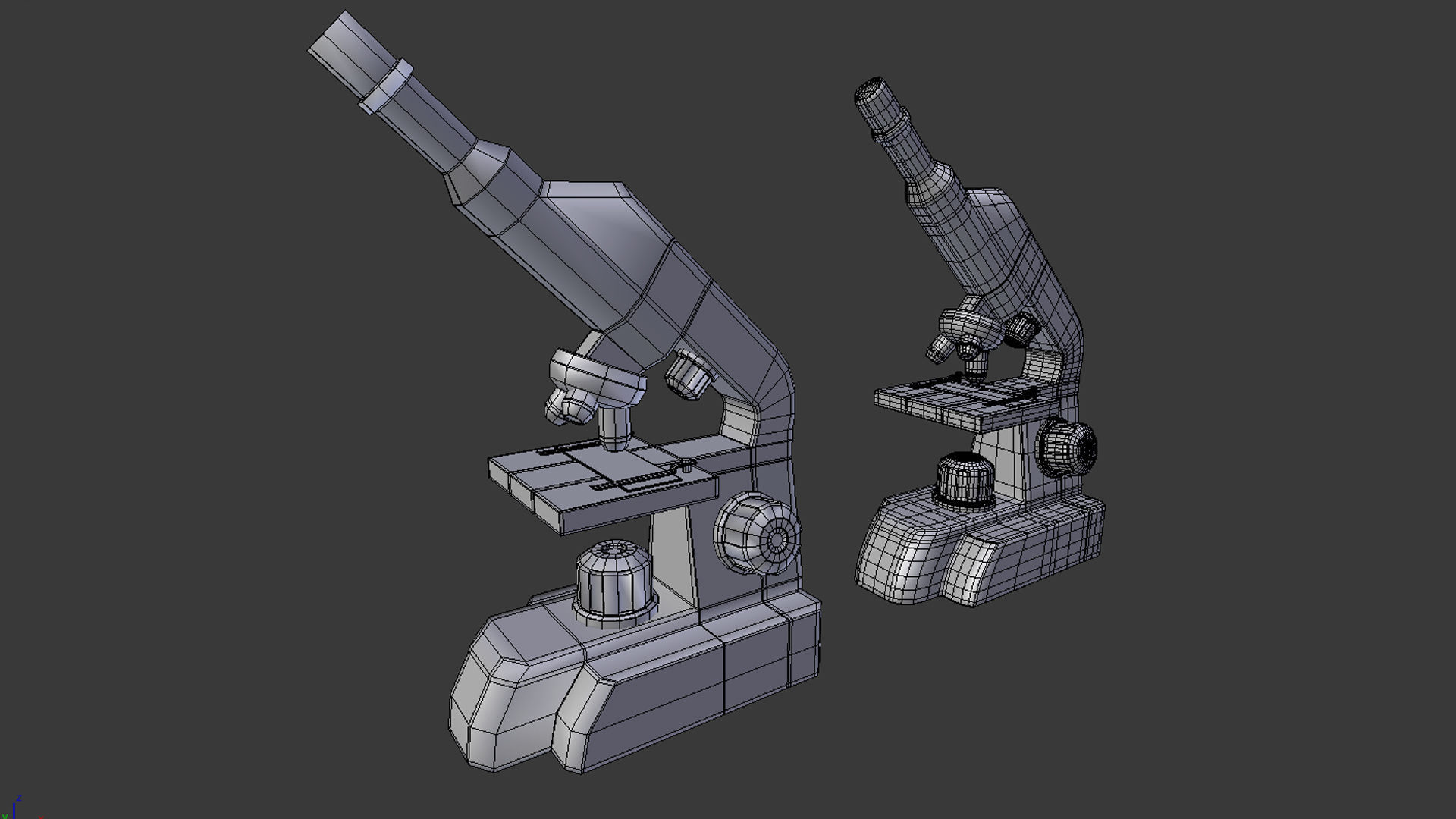 Microscope - Low and High Poly Low-poly 3D model_11