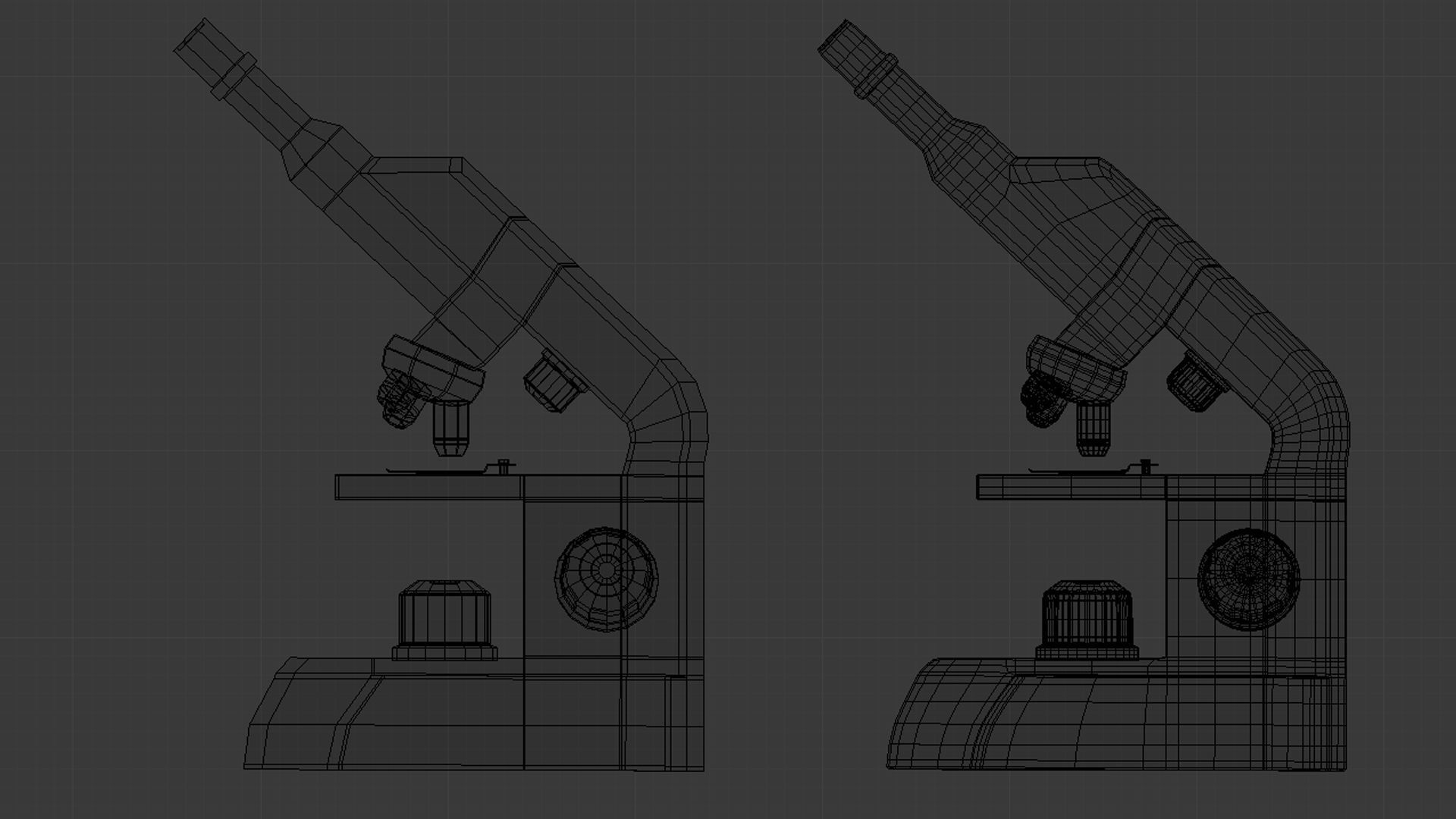 Microscope - Low and High Poly Low-poly 3D model_8