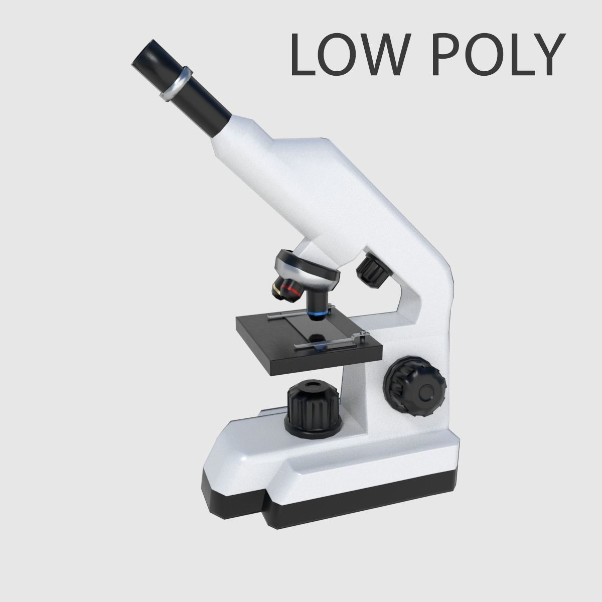 Microscope - Low and High Poly Low-poly 3D model_1