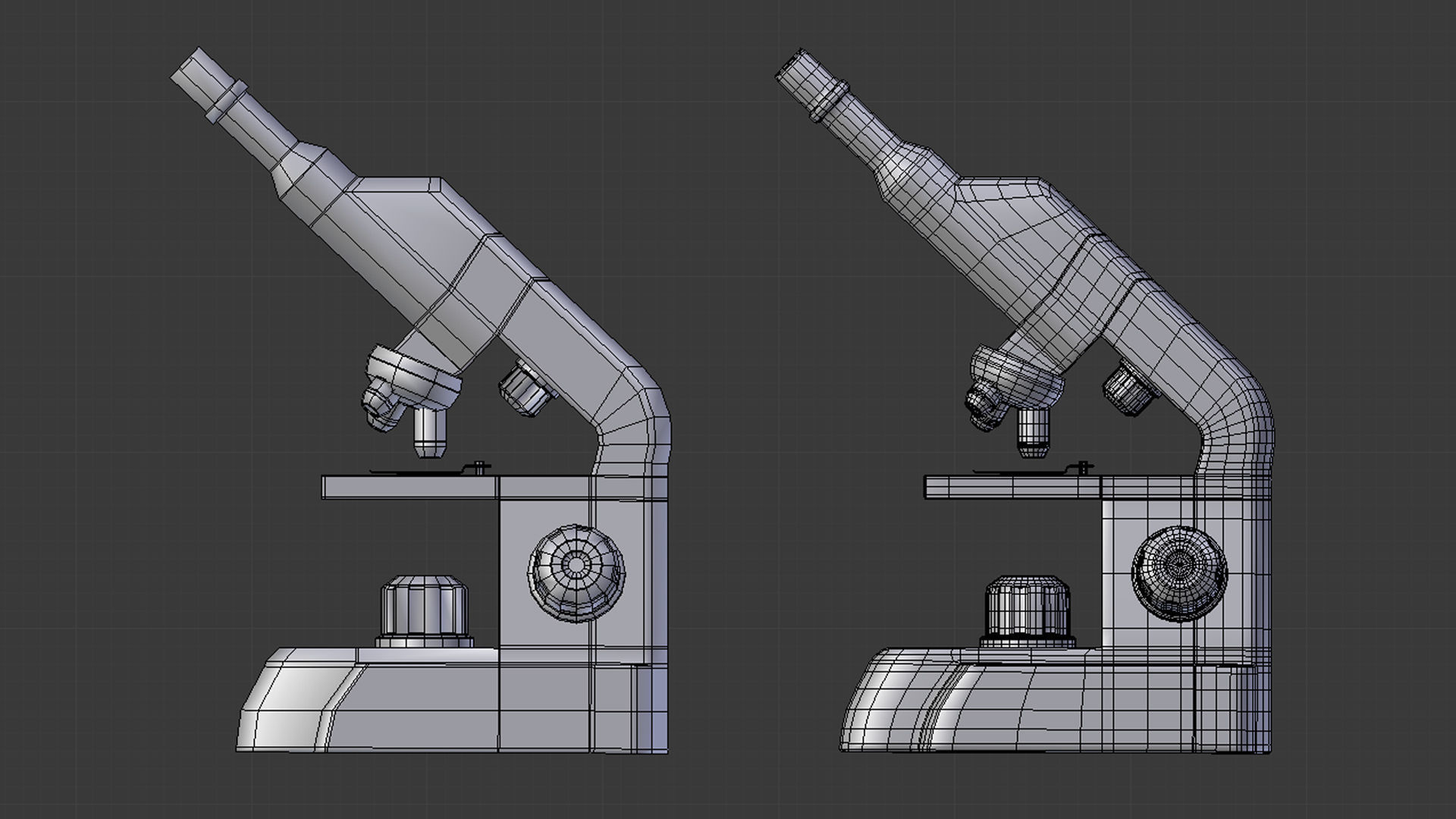 Microscope - Low and High Poly Low-poly 3D model_10