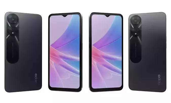 Oppo A58 Black High Poly