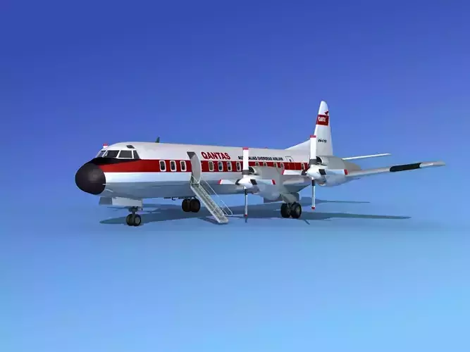Lockheed L-188 Electra HP Qantas 3D model