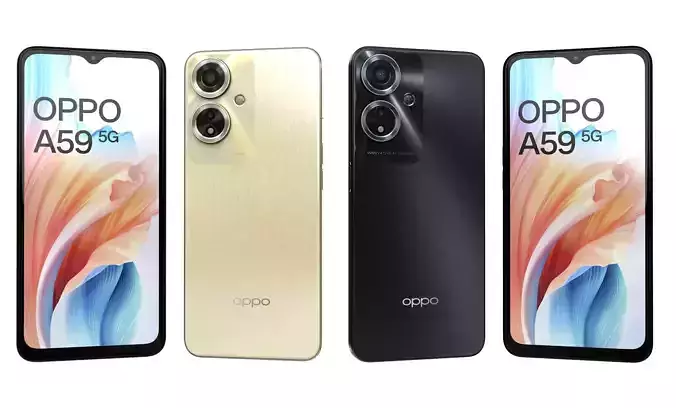 Oppo A59 Black And Gold High Poly