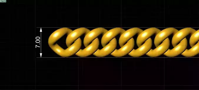 7mm Wide - Solid Cuban Chain - Lock box not included