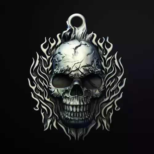Blazing Bones Skull Keychains 3D Printable STL File
