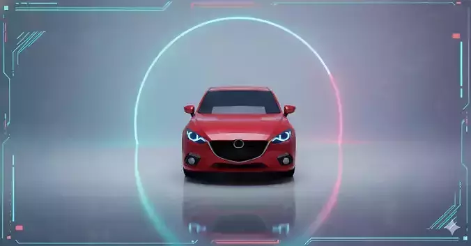 Mazda Hatchback Low Poly 3D Car Model