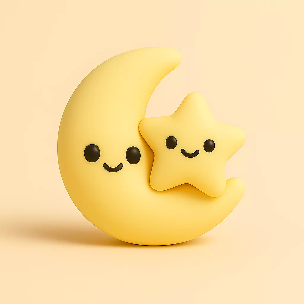 Cute Moon and Star Duo 3D print model