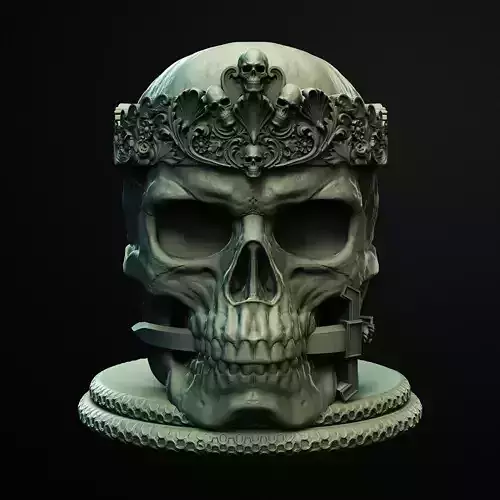 Crowned Skull Holder 3D Printable STL File