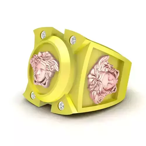 Luxury Medusa Head Men Statement  solid Ring 91a 