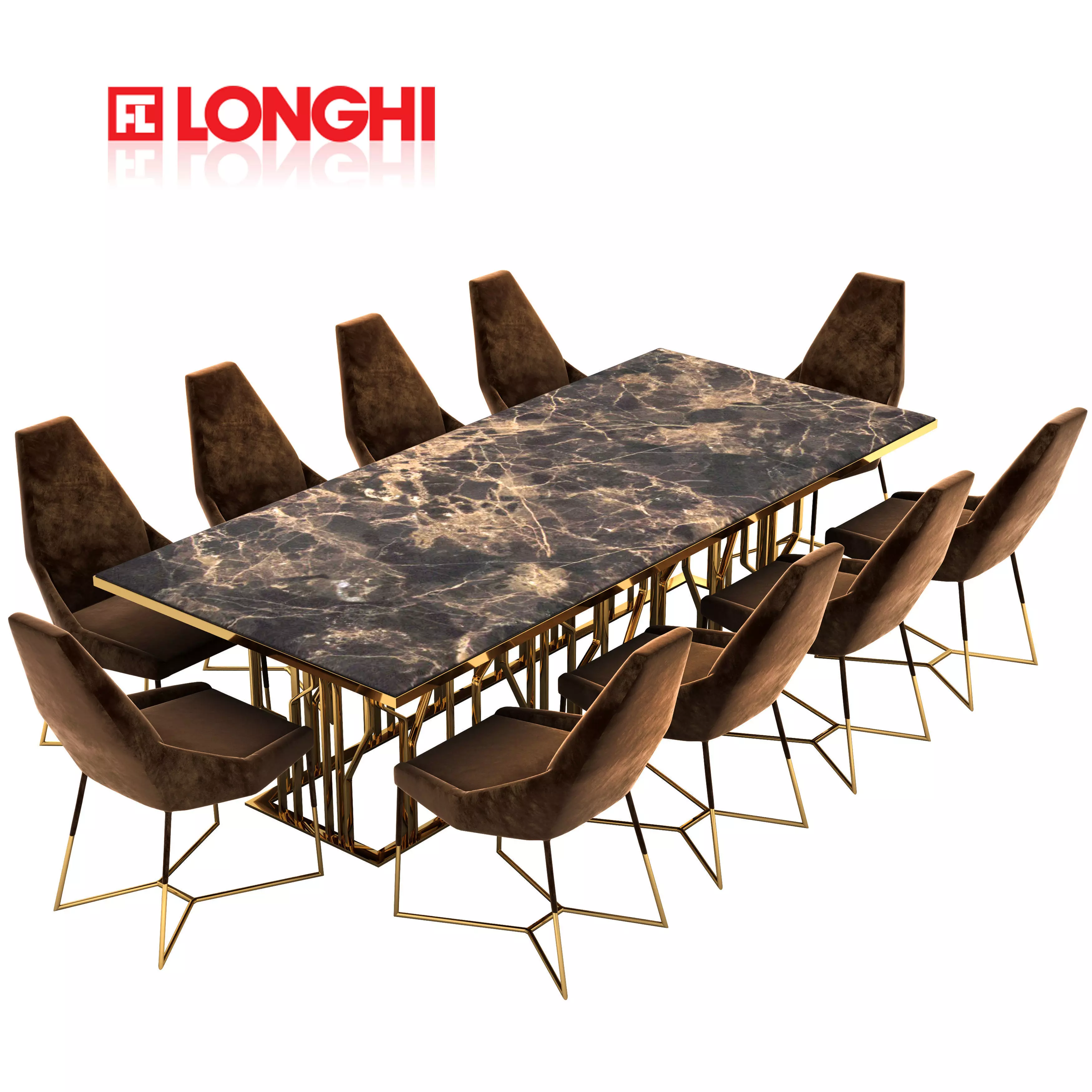 longhi dining table 3D model_0