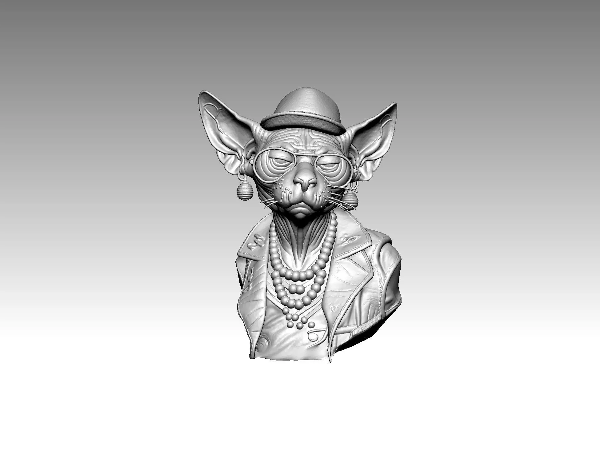 cat women statue 3D print model
