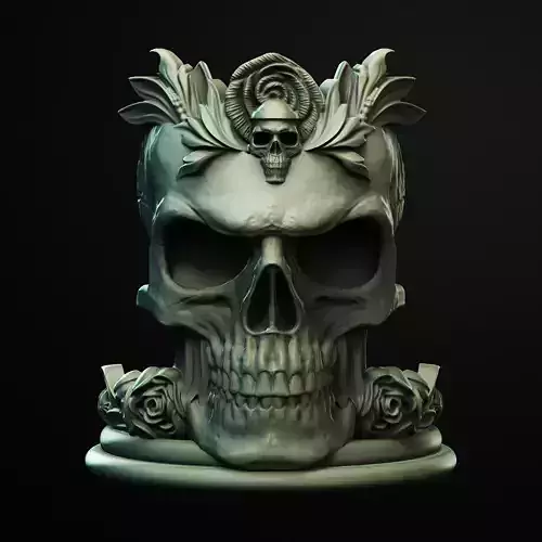Skull Petals Holder 3D Printable STL File