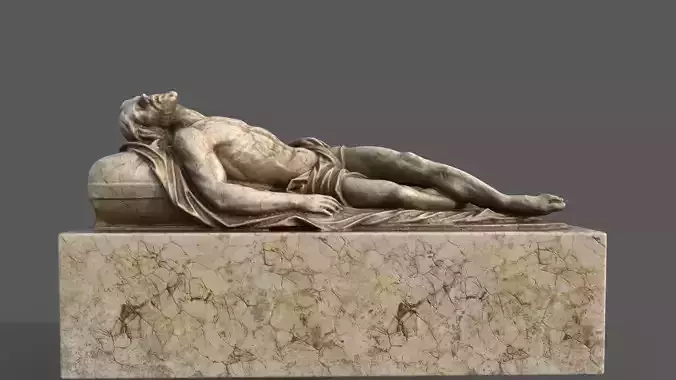 jesus marble statue sculpture hi poly
