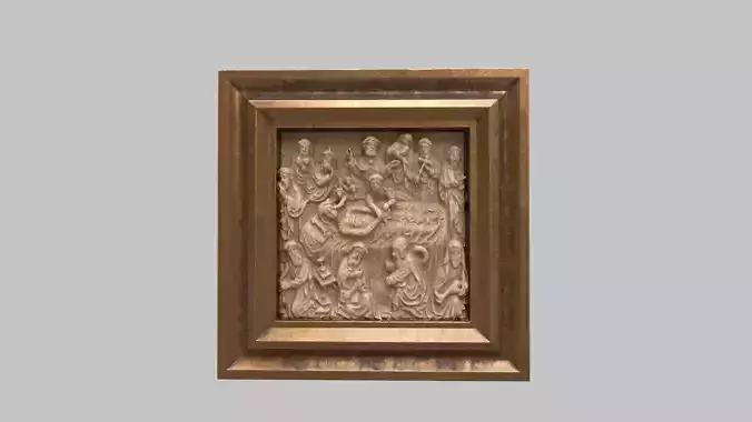 jesus mural photo frame hi poly