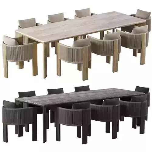 Palm Beach Teak Dining chair and Rectangle Dining Table