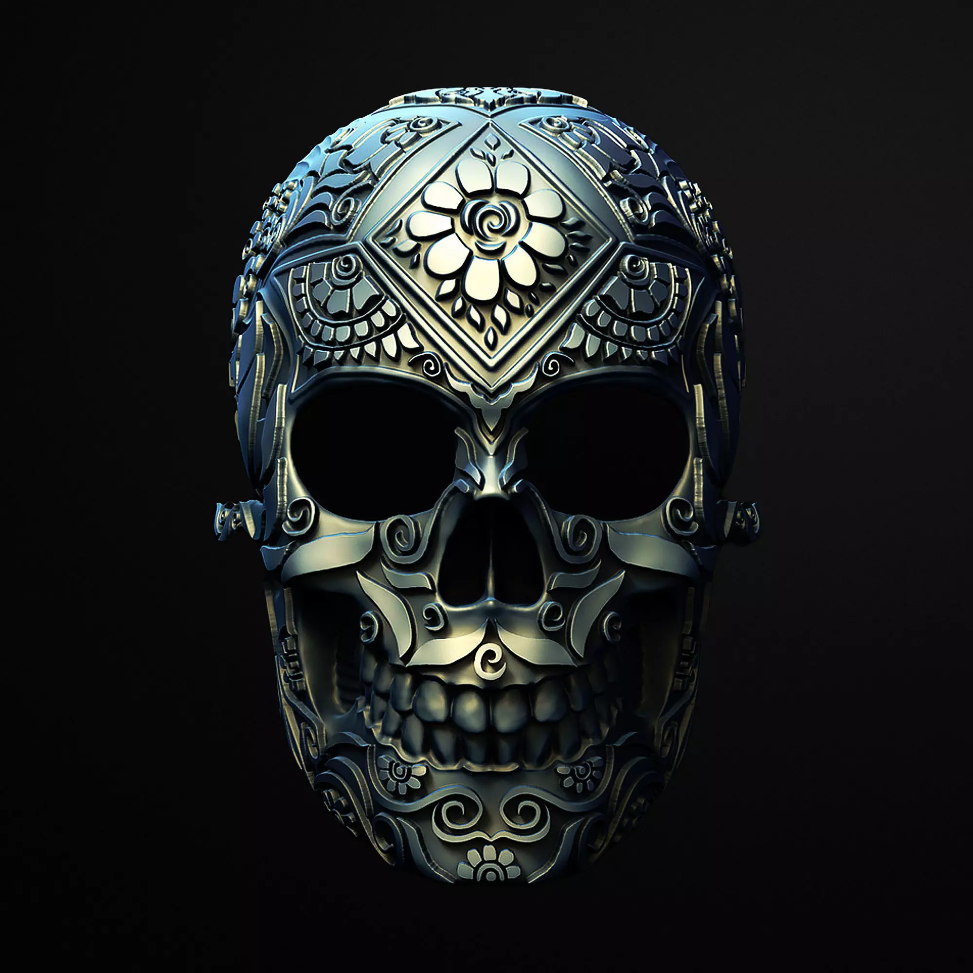 Joven Calavera Sugar Skull Mask 3D Printable Stl File 3D print model