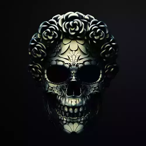 Rosa Catrina Sugar Skull Mask 3D Printable Stl File
