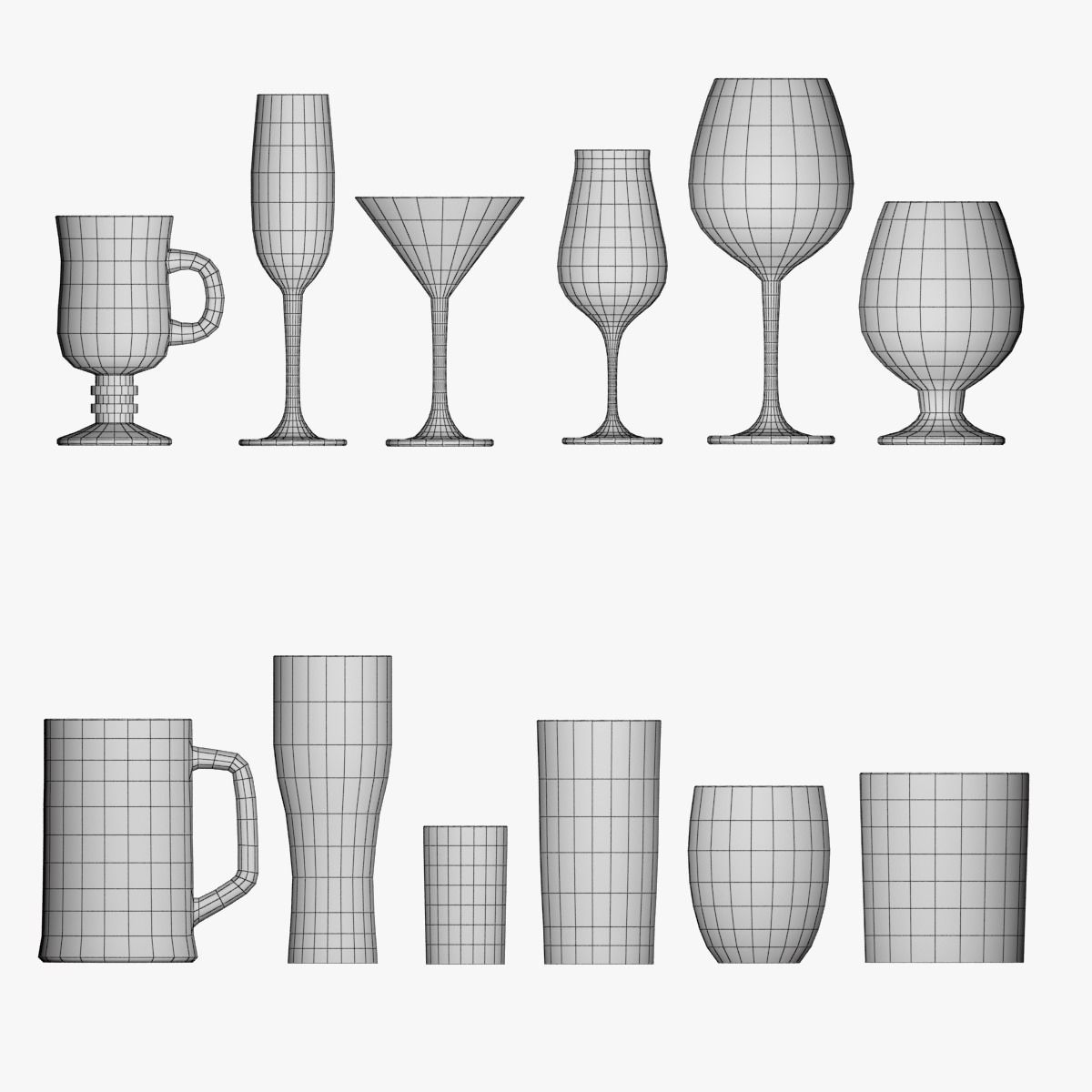 Set of glasses - glass set 3D model_13