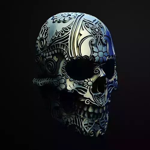 Guerrero Calavera Sugar Skull Mask 3D Printable Stl File