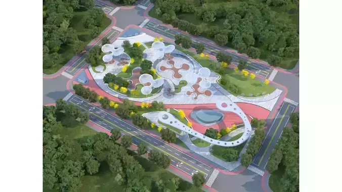 Modern Urban Park 3D model