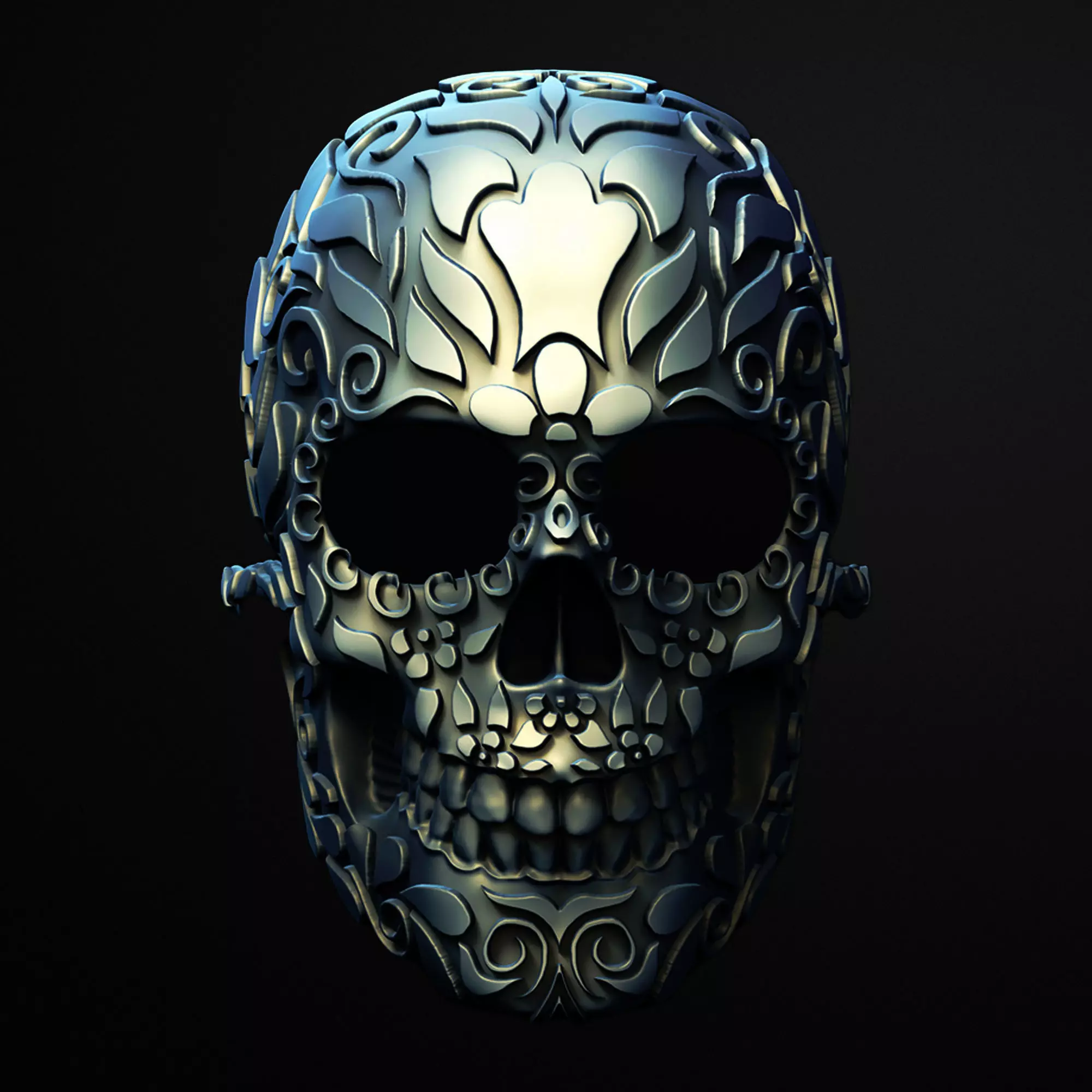 Macabro Sugar Skull Mask 3D Printable Stl File 3D print model