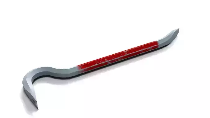 Metal Crowbar Industrial Hand Tool 3D Model