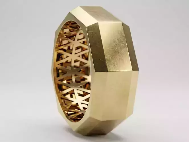 Faceted Ring 4 Sizes STL for Jewelry Casting 3D