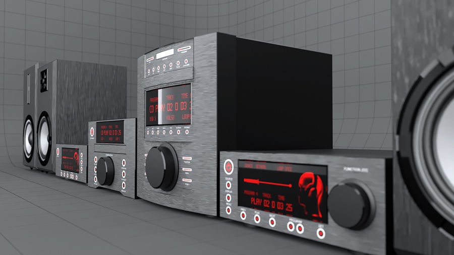 HI-FI mini audio components Low-poly 3D model_6