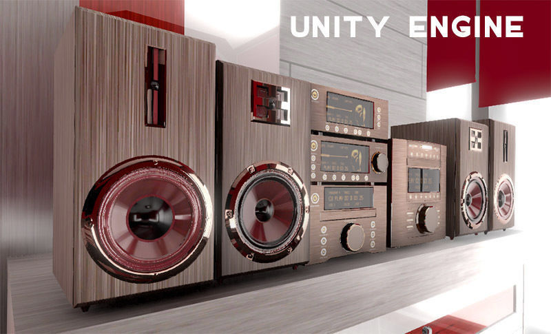 HI-FI mini audio components Low-poly 3D model_11