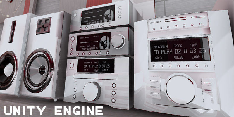 HI-FI mini audio components Low-poly 3D model_13