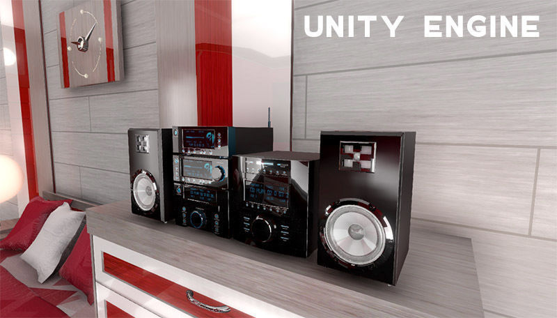 HI-FI mini audio components Low-poly 3D model_7