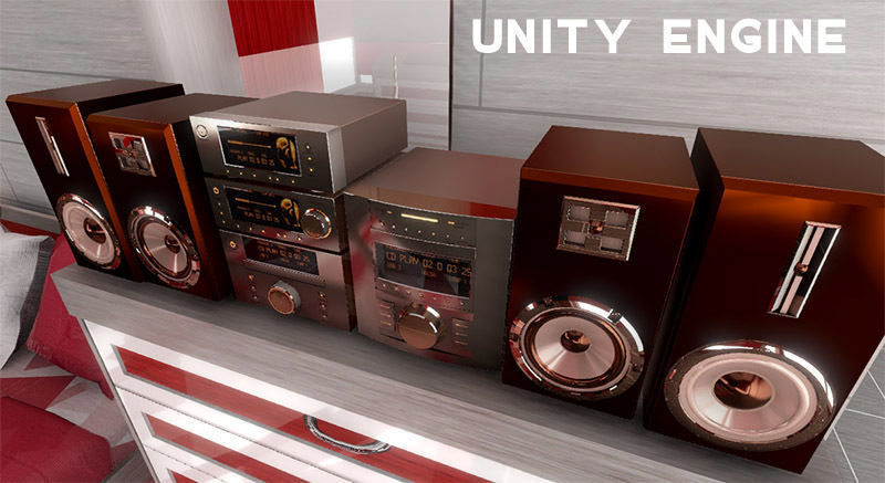HI-FI mini audio components Low-poly 3D model_14