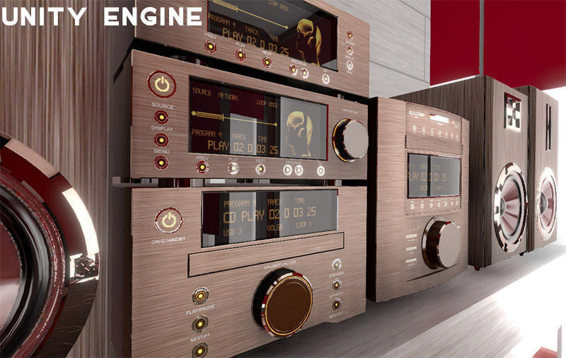 HI-FI mini audio components Low-poly 3D model_15