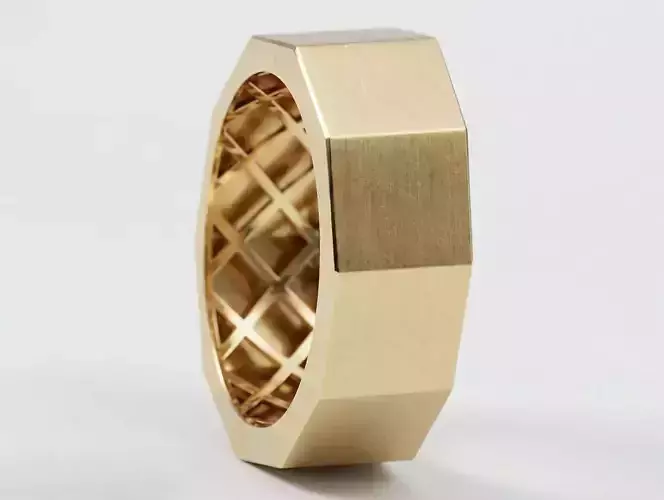 Faceted Ring 4 Sizes STL for Jewelry Casting 3D 