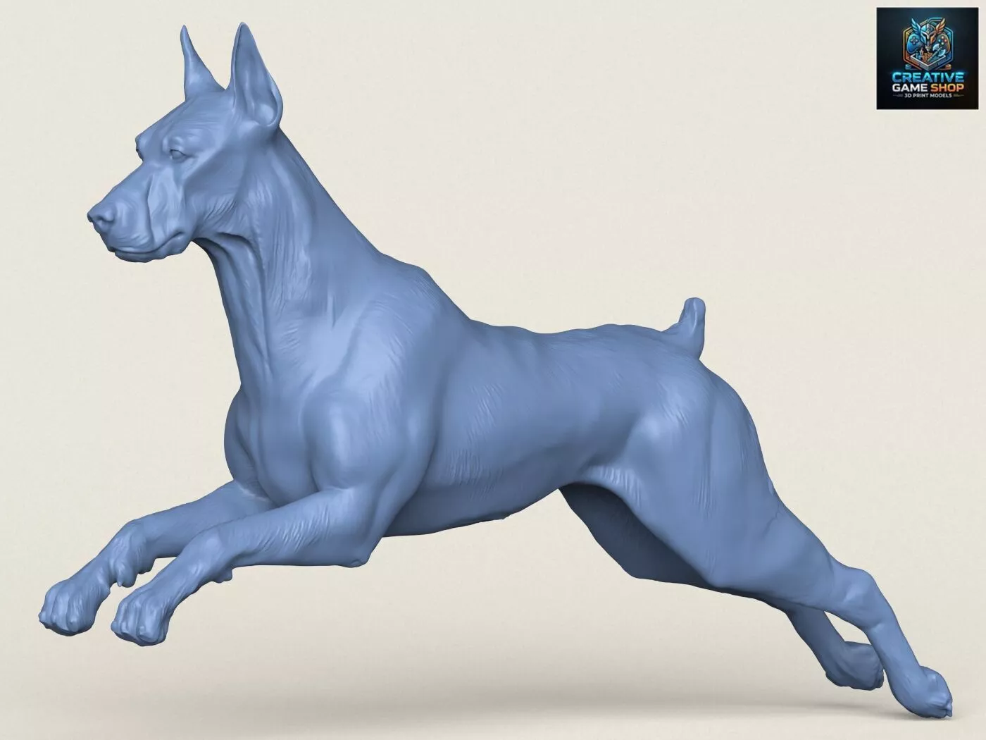 Doberman Dog Running 3D print model