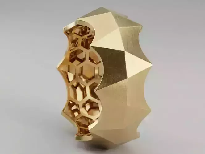 Faceted Ring 4 Sizes STL for Jewelry Casting 3D