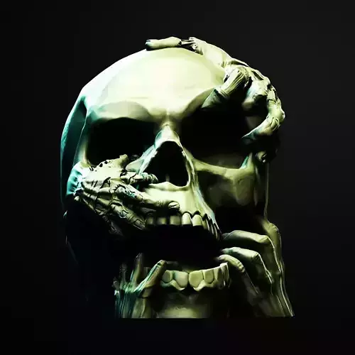 Grasping Hands Skull Jar 3D Printable Stl File