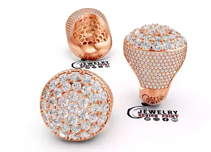 Custom Pointer Diamond Pinky Ring - Champions Ring - Iceout Ring