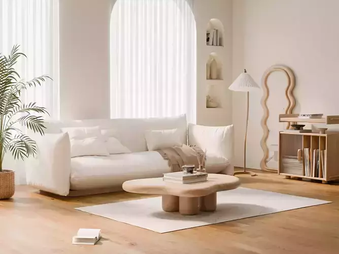 Log-style living room