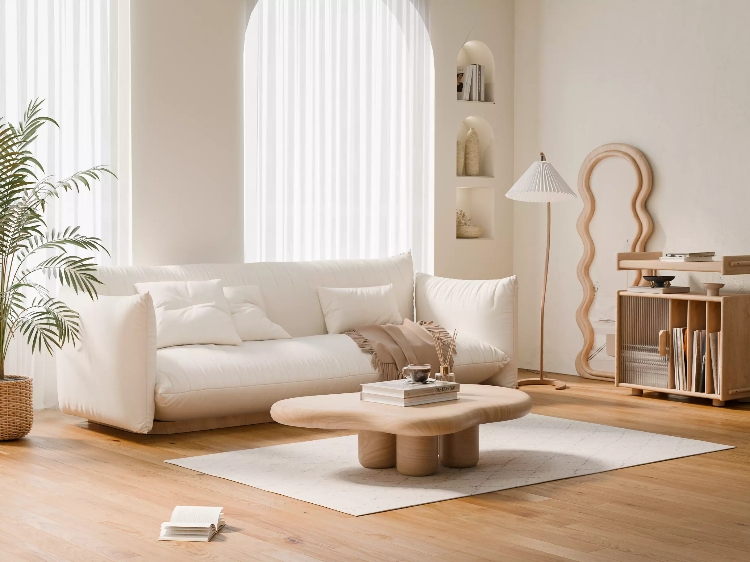 Log-style living room 3D model