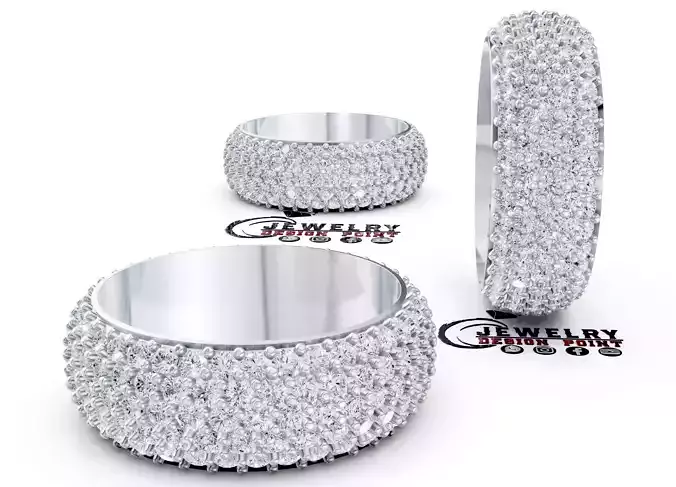 Custom Eternity Pave Band - Wedding Band- Bling Ring Band